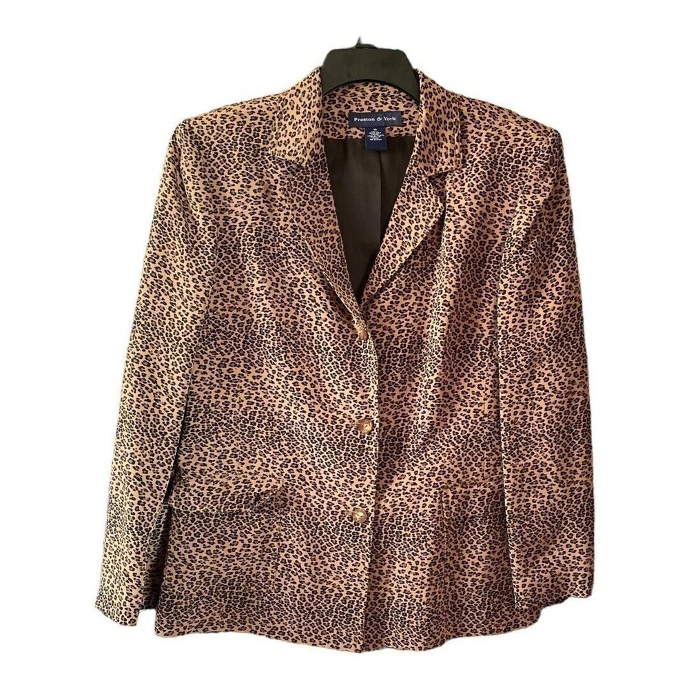 PRESTON & YORK Silk BLAZER SZ 16 Lined With lapel pockets